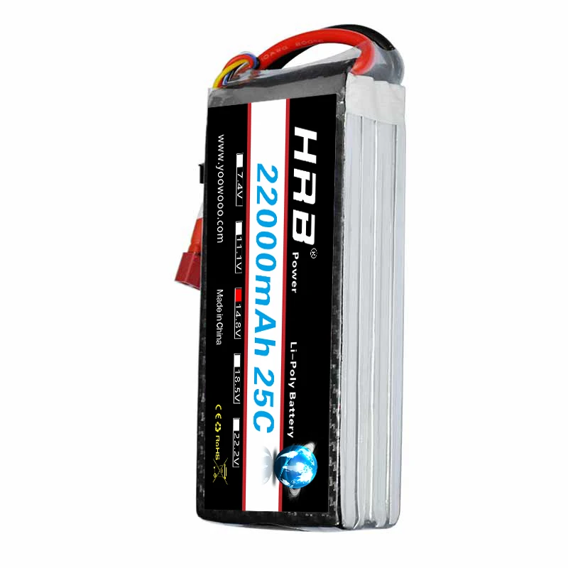 Аккумулятор HRB RC Lipo 2S 3S 4S 7 4 В 11 1 14 8 в 22000 мА/ч 25C MAX 50C с высокой емкостью Т-образной