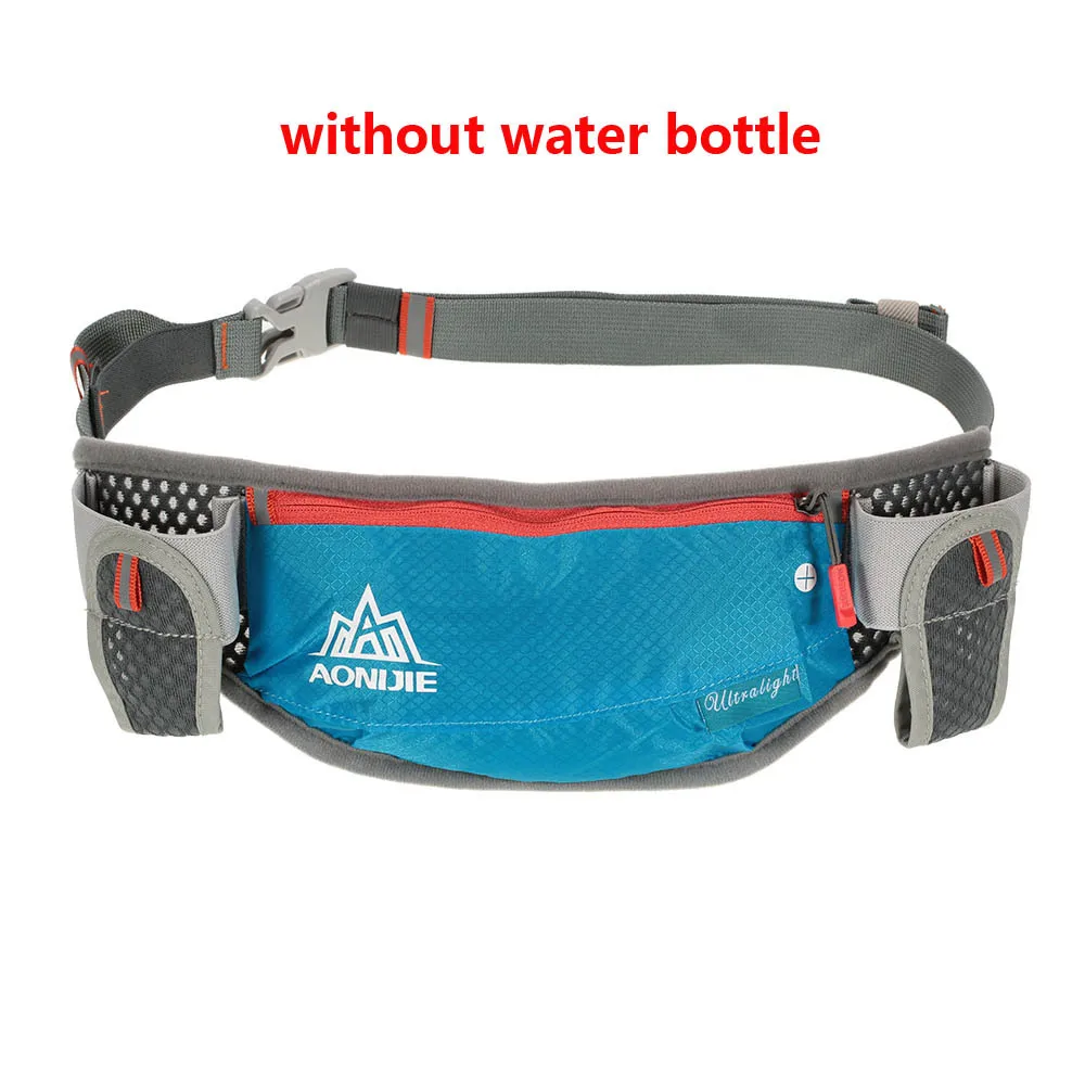 Blue Without Bottle AONIJIE поясная сумка для бега гидратационный пояс держатель для бутылки Телефона Водонепроницаемый Поясная Сумка для бега с двумя бутылками для воды 170 мл - Цвет: Blue Without Bottle