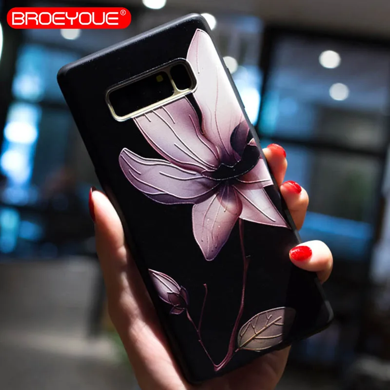 BROEYOUE чехол для Samsung Galaxy S8 S7 Edge Plus Note 8 4 3 рельефные силиконовые чехлы чехол-накладка