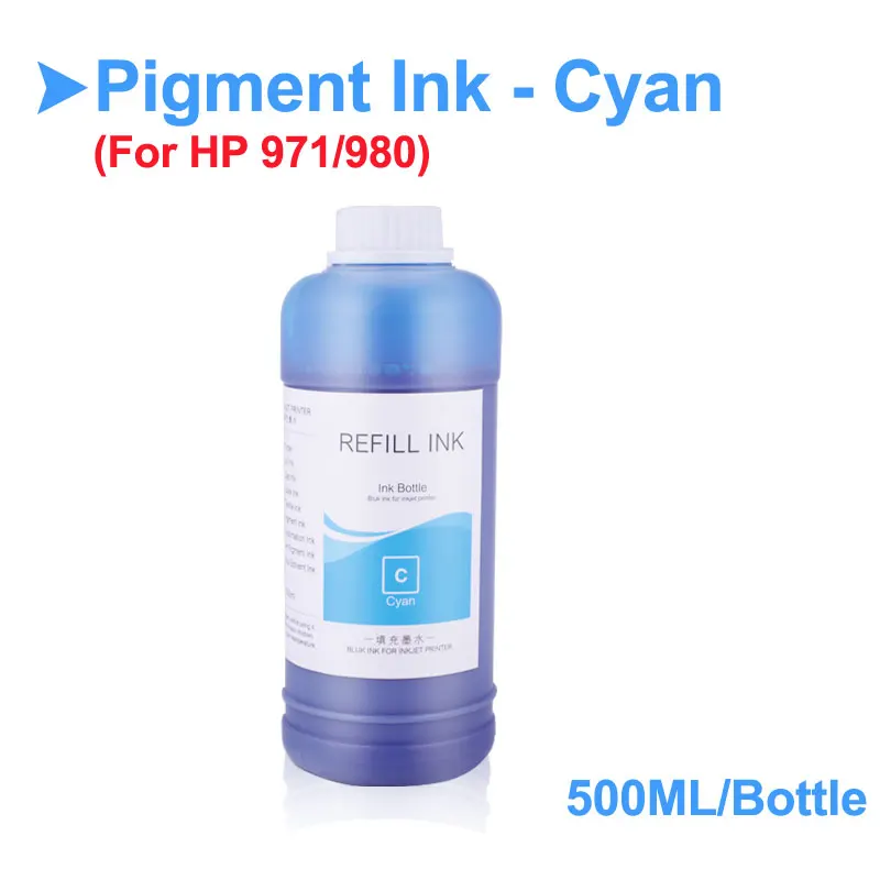 4x500 мл пигментные чернила бутылка для HP 970xl 971xl 980 Officejet Pro X451dn X551dw X476dn X576dw X555xh X585zdnf