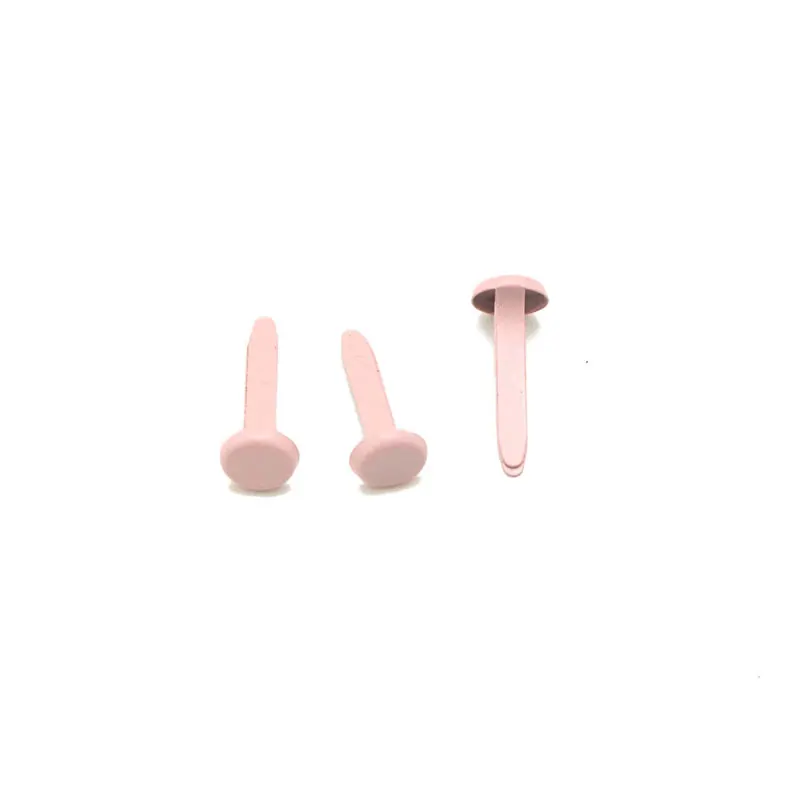 Pink 50 шт./лот 8x20 мм смешанные круглые металлические железные кнопки для DIY Украшение для скрапбукинга металлическая застёжка DIY рукоделие Изготовление LX772 - Цвет: Pink