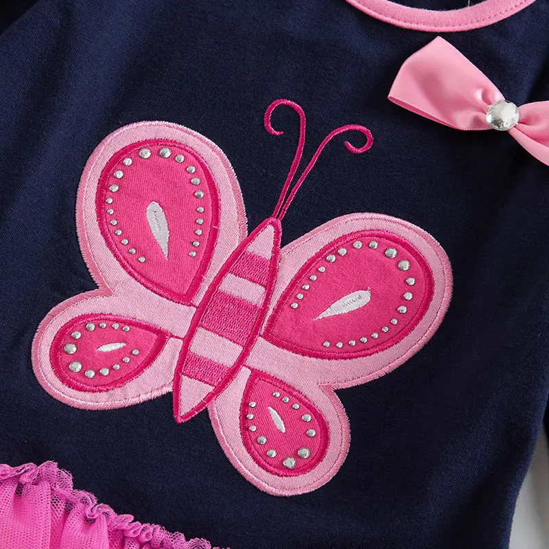 DXTON Kids Girls Dress Toddler Vestidos Kids Casual Dress Children Cartoon Clothing Butterfly Autumn and Winter Dresses for Girl