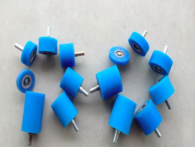 

4PCS/LOT M10-50x40mm Wrapping Machine Silicon Rubber Wheels Pulley Flat Belt Bearing Wheel
