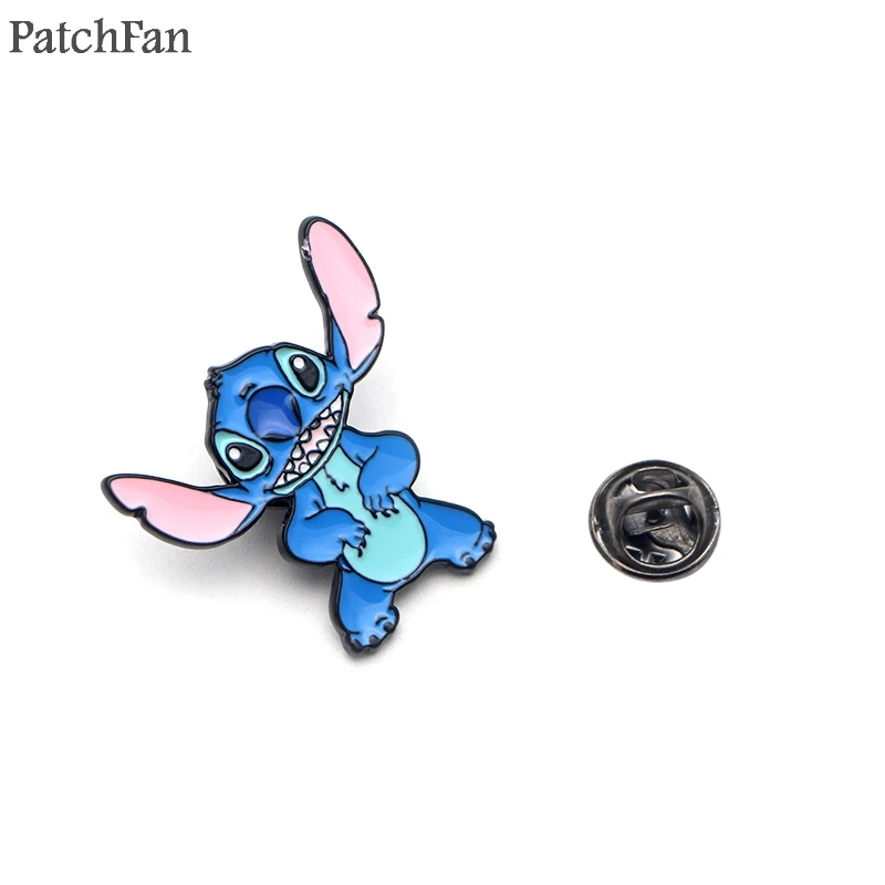 Patchfan ститч цинк галстук мультфильм забавные булавки броши для рюкзака, одежды для мужчин женщин шляпа декоративные значки медали A1654