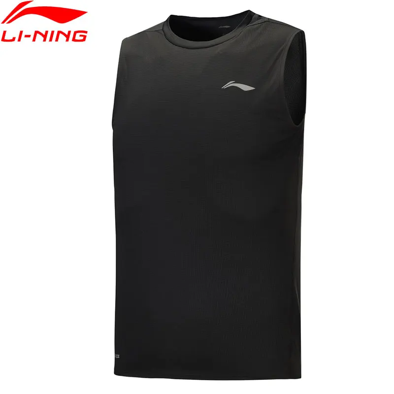 Li-Ning мужская тренировочная воздушная майка Slim Fit без рукавов Футболка на день заморозка холодный подкладка дышащие спортивные топы AVSP017 MBJ126