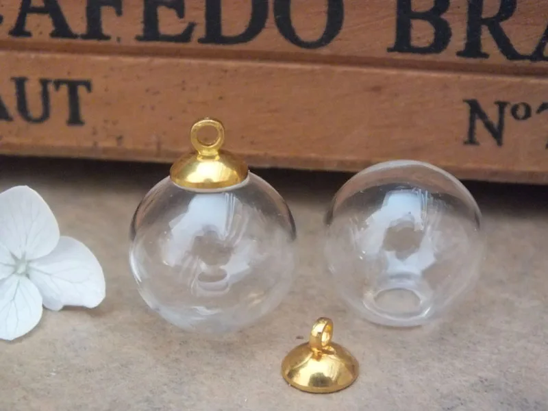 Бесплатная Доставка! 20 мм Шаровая форма стеклянный глобус колпачок набор/3 цвета