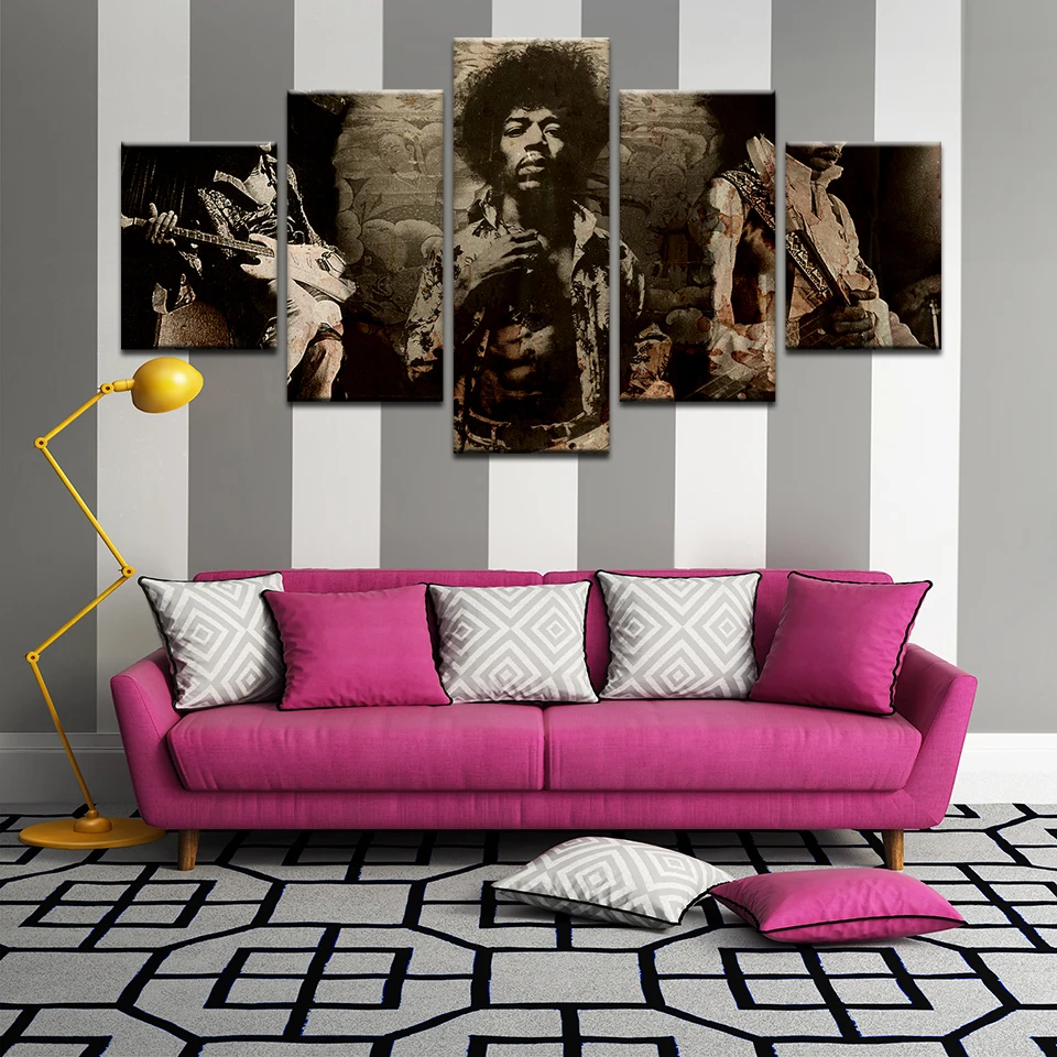 5 шт. James Marshall ВИНТАЖНЫЙ ПЛАКАТ "Jimi" Hendrix крафт-бумага роспись для кафе украшение для дома, ресторана настенная печатная живопись рисунок на холсте