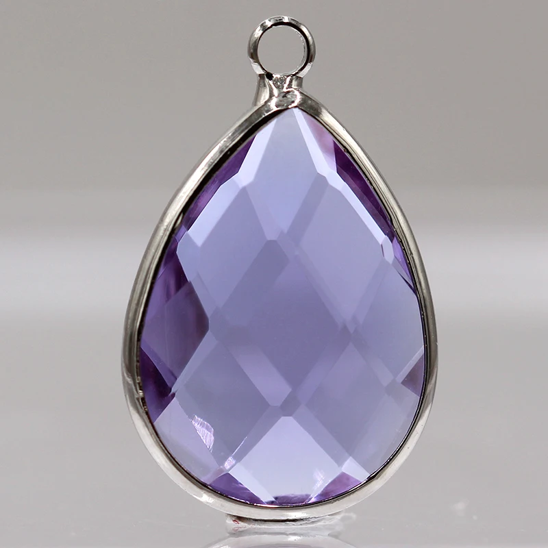 Стразы в виде капли воды из разноцветного стекла серебристые свадебные