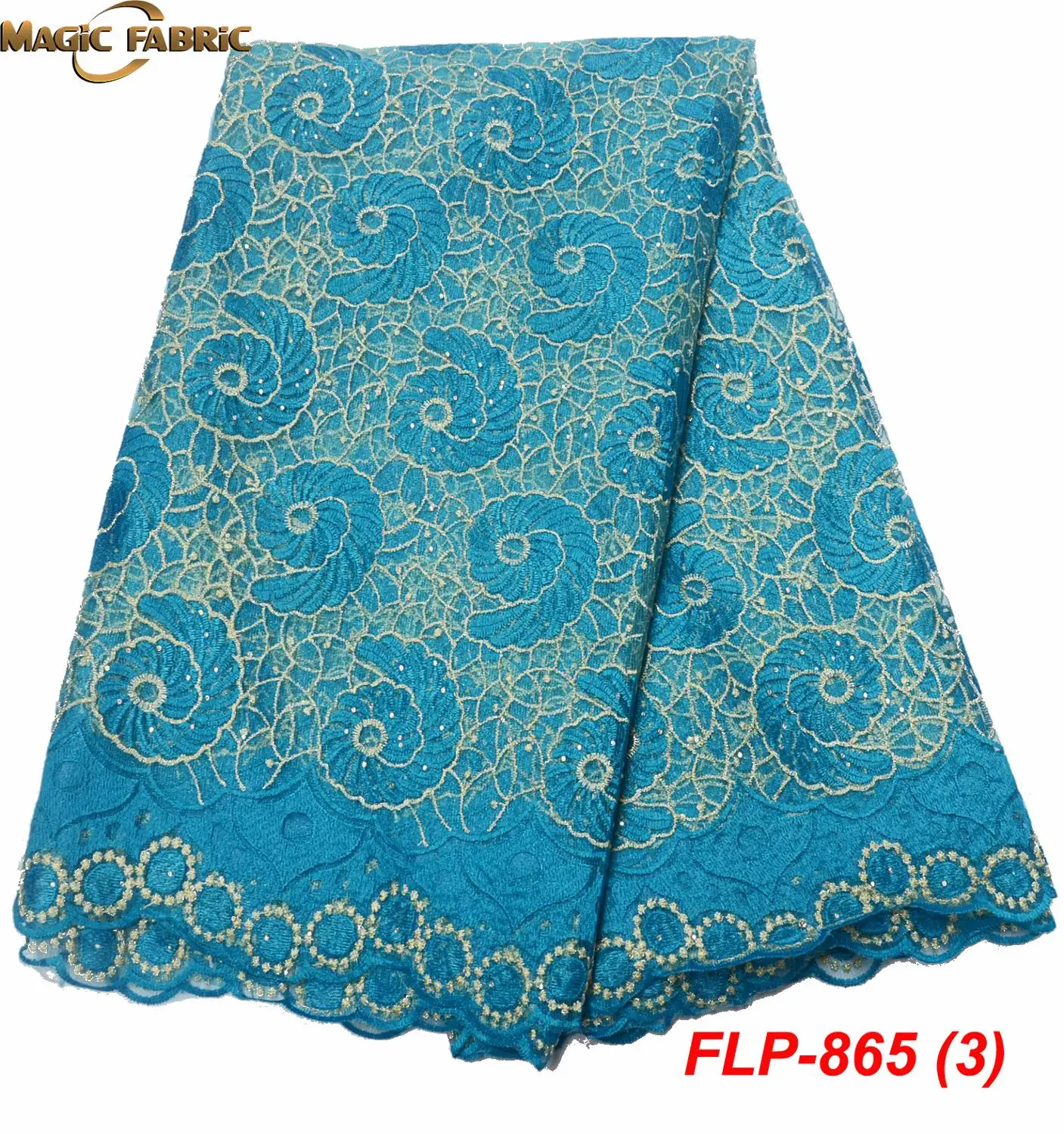 

2019 Latest Embroidered nigerian lace fabric Tulle Lace Fabric, african lace fabric For Wedding dress FLP-865