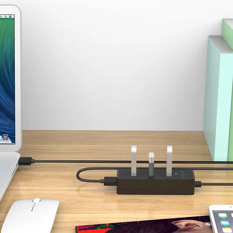 ORICO W5PH4 новое обновление белый Портативный 4 Порты и разъёмы USB 3,0/USB 2,0 концентратор для ноутбука/ультрабук с VL812 Чипсет-белый