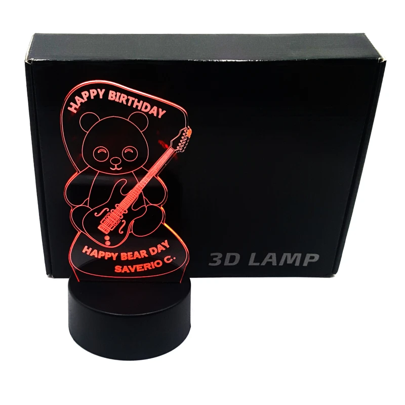 3D лампа с милым медведем Светодиодные ночные светильники дизайн животных день