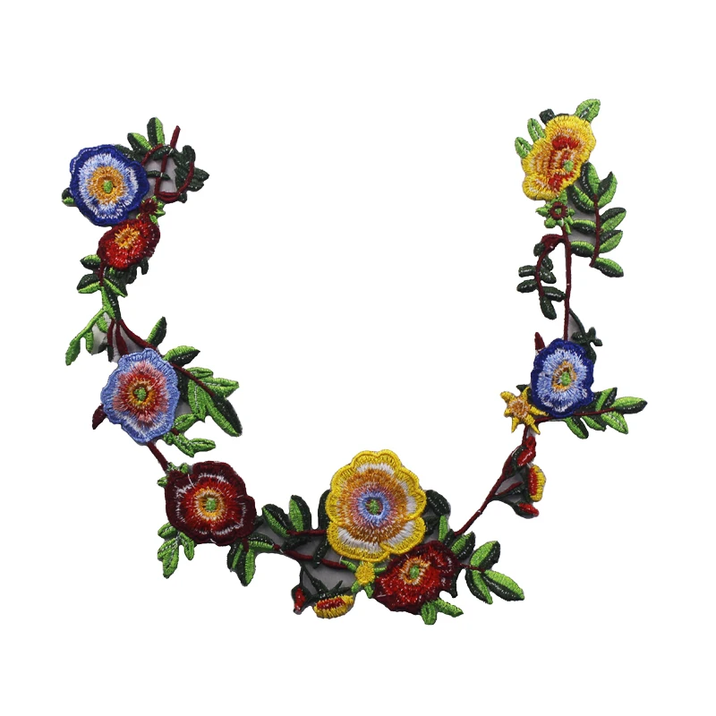 10 шт красочные цветочные венки аппликация нашивки кружева тканевые с вышивкой