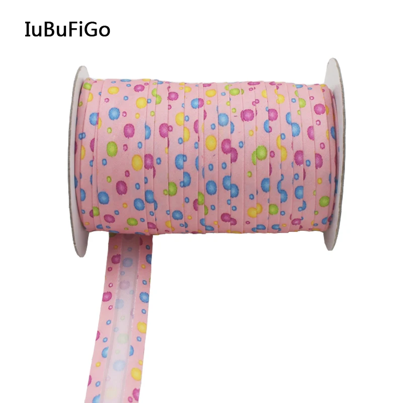 

Polyester 3/4"(20mm) Satin Bias Lilac Color Dot Print Tape Bias Binding For DIY Garment Sewing And Trimming 25yard/roll