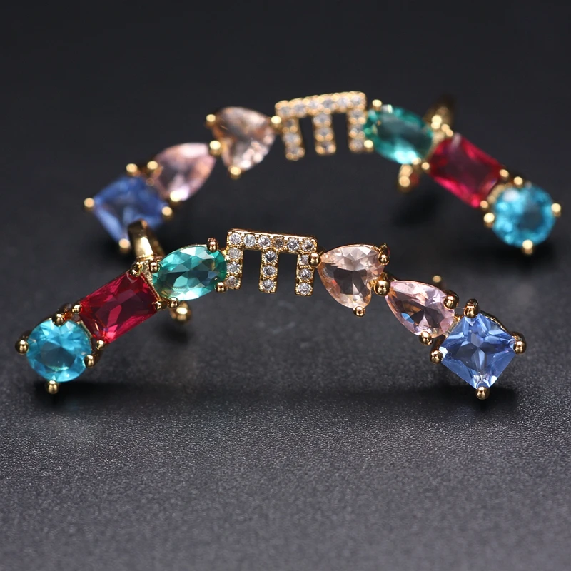 Серьги гвоздики с буквенным принтом женские комплект ювелирных украшений из