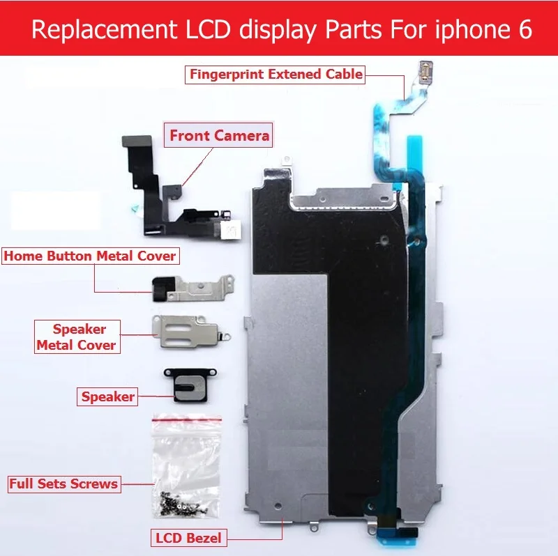 Полный комплект деталей для Apple iPhone 6 plus ЖК-дисплей металлическая рамка/Передняя