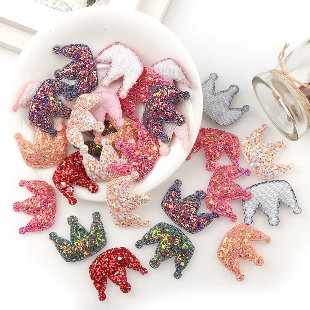 10 шт. блестящие аппликации в форме короны для повязки на голову стеганые одежды