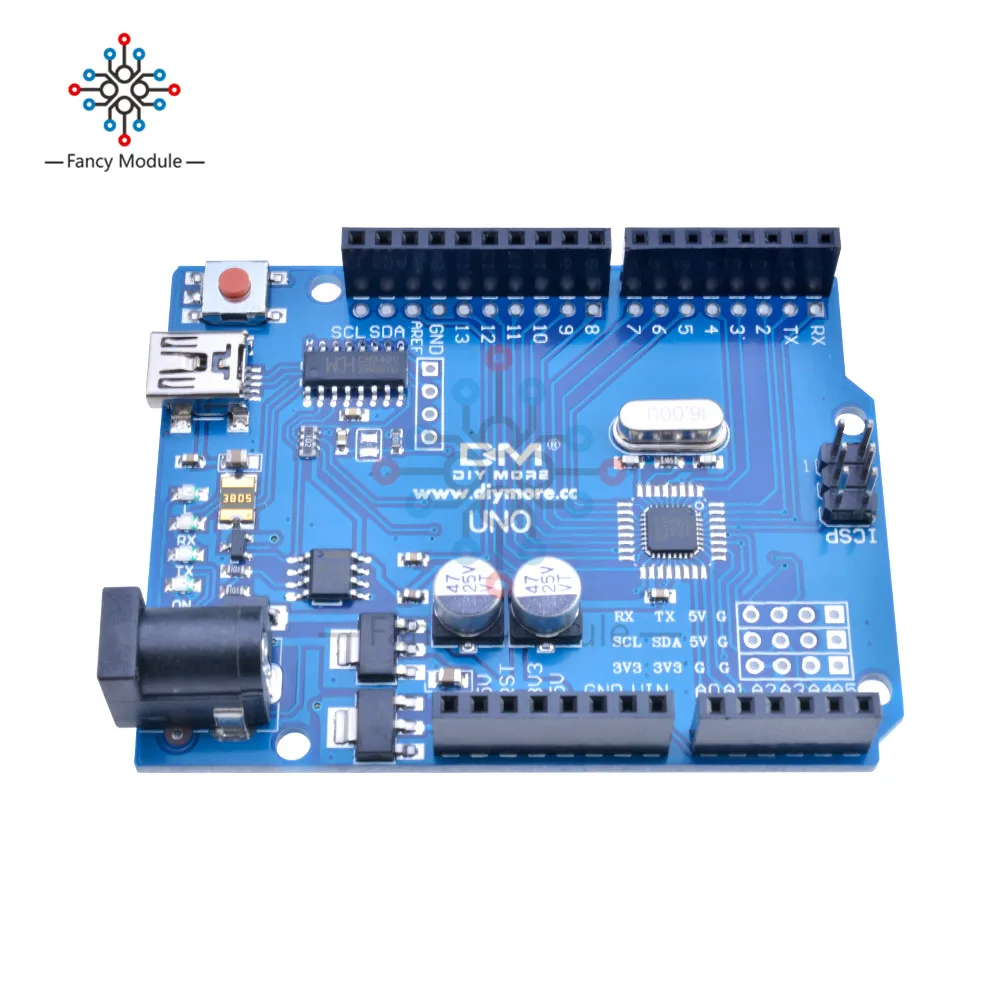 Плата USB UNO R3 ATmega328P CH340G микроконтроллер CH340 сменный ATmega16U2 без кабеля USB|microcontroller