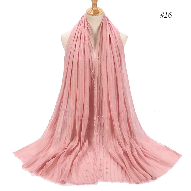 10 шт./лот женский простой хлопковый шарф с пузырьками шаль однотонная жемчужная