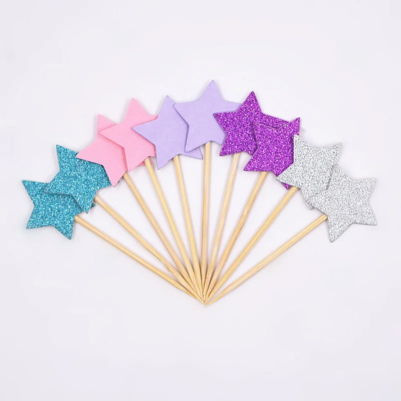 Звезды капкейк 10 шт. фотообои для дня рождения свадьбы вечеринки детский