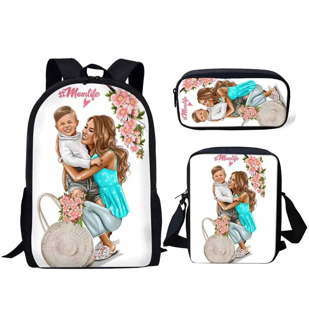 YQ3993CEK FORUDESIGNS/queen принцессы супер для мамы, одежда для малышей с принтом; Одинаковая одежда школьные сумки для девочек 3 шт./компл. Начальная школа сумка для детей школьного рюкзака - Цвет: YQ3993CEK