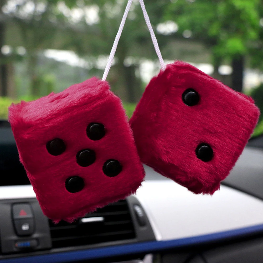 Милое украшение в виде кубиков из мягкого плюша подвесное для автомобиля