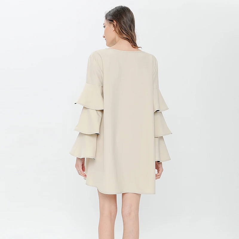 TWOTWINSTYLE 2020 весеннее Повседневное платье Женские многослойные расклешенные