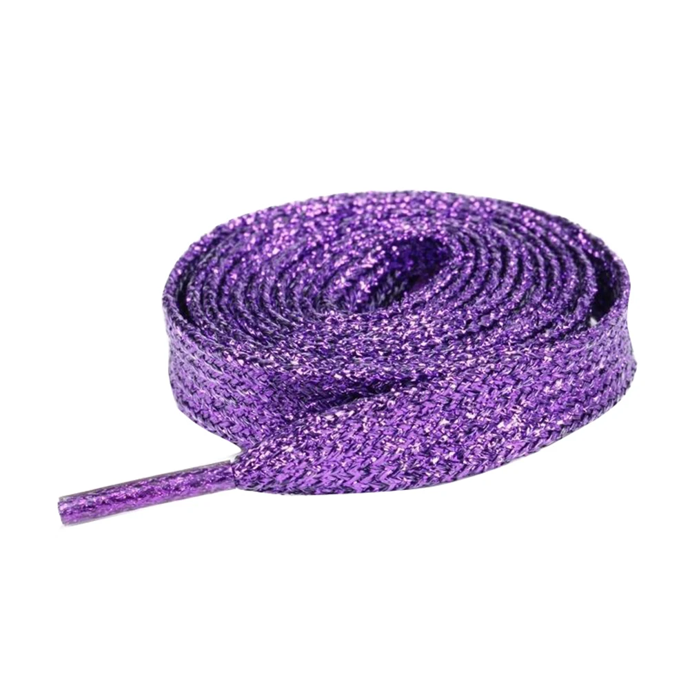 Dark Purple 110 см обувь на плоской подошве с блестками цветные шнурки для обуви из плотной ткани шнурки для кроссовок линии - Цвет: Dark Purple