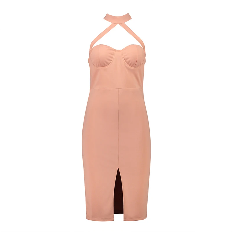 AECU Women Summer Dress Basic Club Sexy Party Slip Bandage Off The Shoulder Halter Female Dresses | Женская одежда