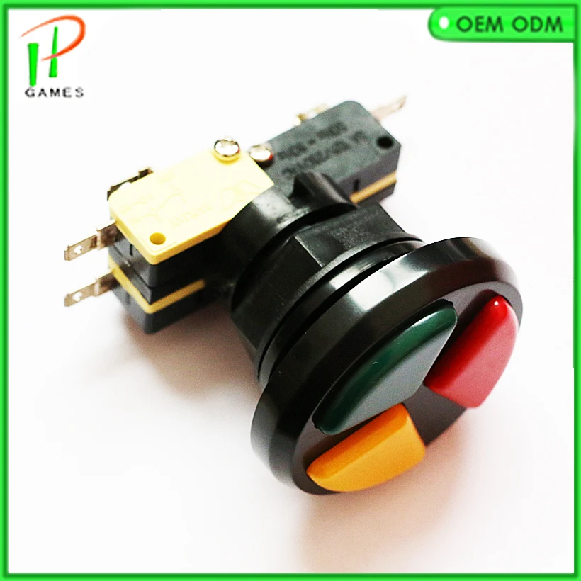 Трехцветная аркадная Кнопка 3 в 1 2 шт. кнопки встроенный микропереключатель