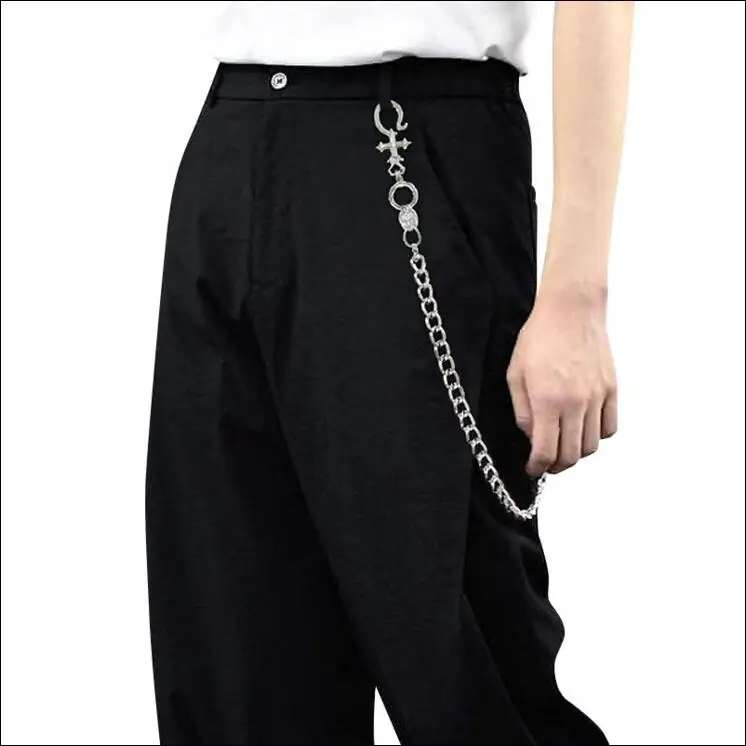 73 см новинка модные брелки в стиле панк цепочка на джинсы металлический череп