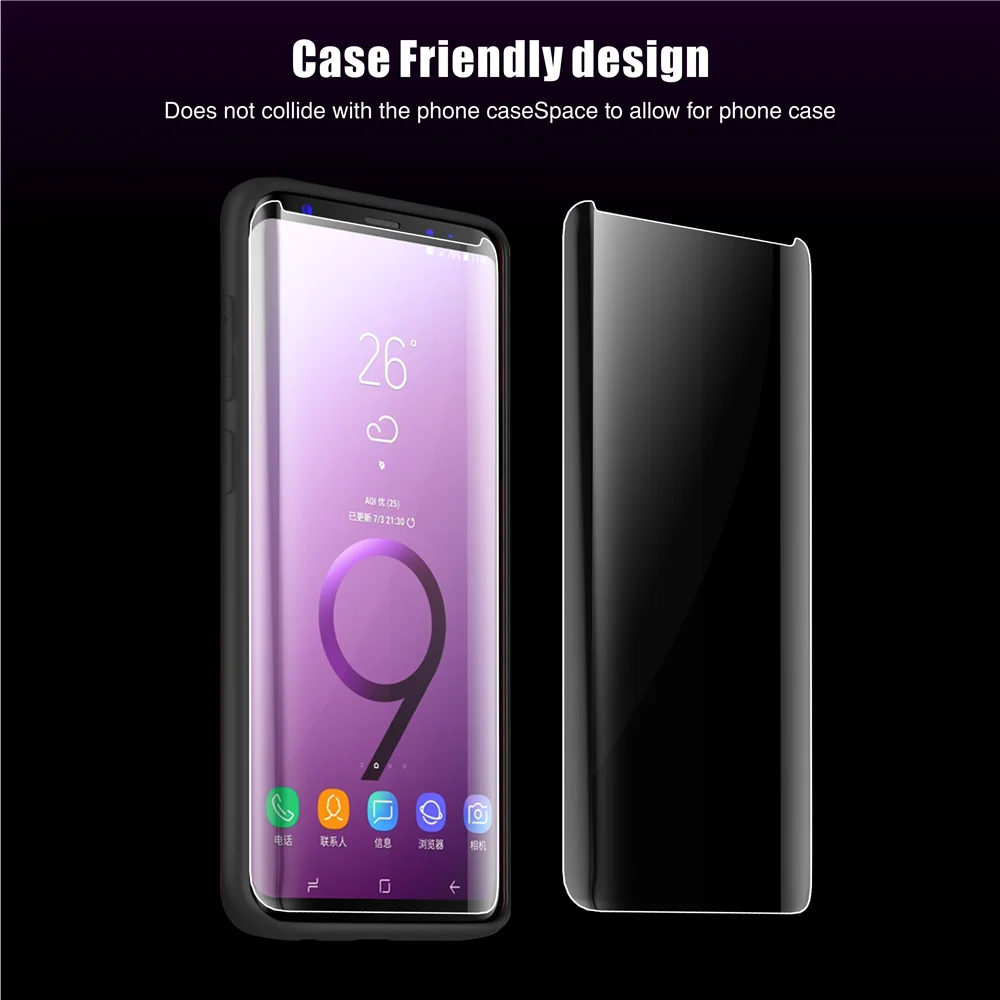 Ультратонкое закаленное стекло для samsung Galaxy S8, S9 Plus, Note 8, Note 9, полное покрытие 6D, изогнутое Защитное стекло для экрана