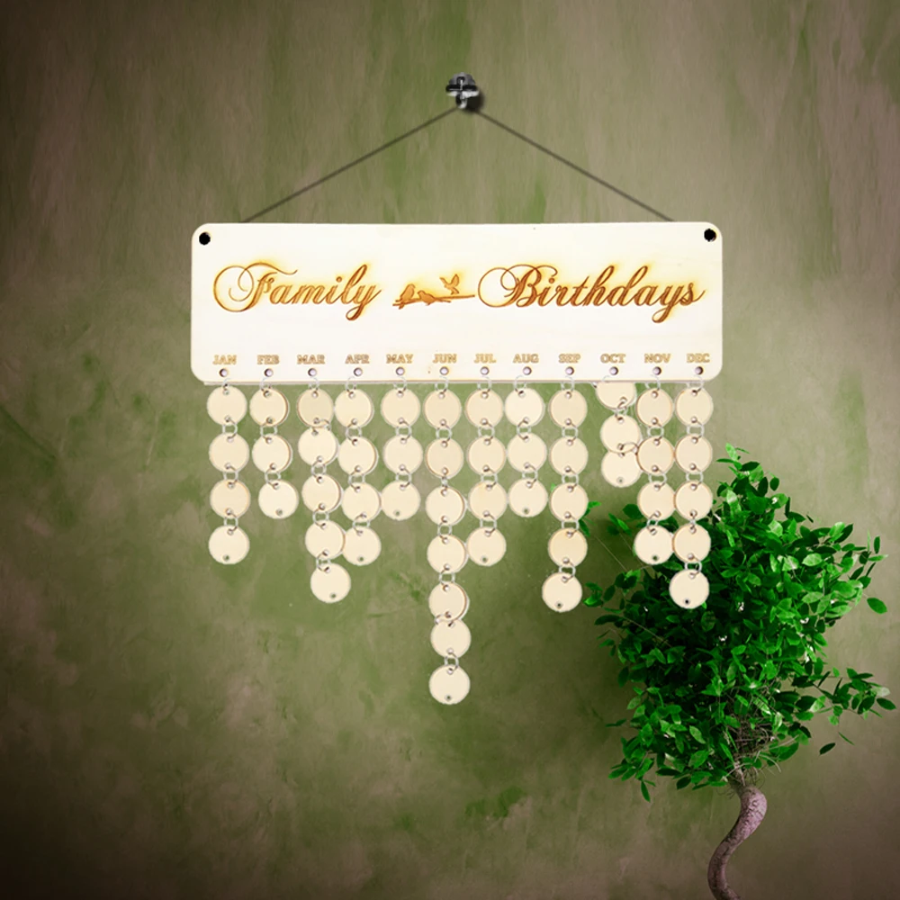 Деревянный Ежедневник с изображением семьи птиц на день рождения специальные