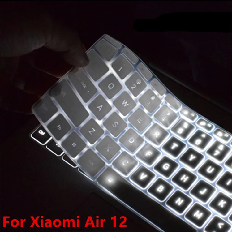 White 12 inch Цветная прозрачная силиконовая клавиатура для Xiaomi Air 12,5 13,3, Водонепроницаемая клавиатура для ноутбука Xiaomi Air 12, 13 дюймов - Цвет: White 12 inch