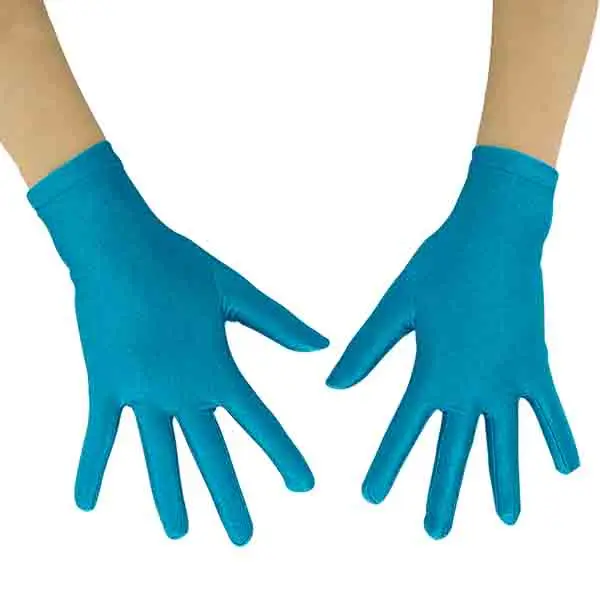 Blue Ensnovo для взрослых 10 дюймов Длина запястья лайкра спандекс полный палец эластичная короткая перчатка Хэллоуин костюм унисекс велосипед мотокросса перчатки - Цвет: Blue