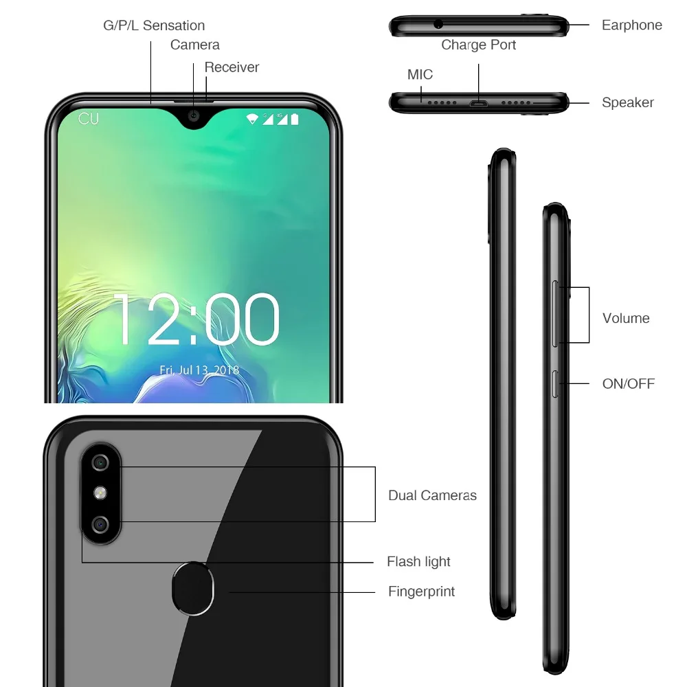 Смартфон OUKITEL C15 Pro 2 ГБ + 16 Android 9 0 мобильный телефон MT6761 сканер отпечатка пальца