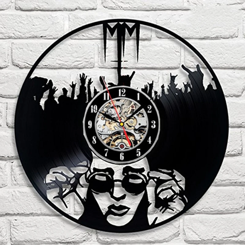 Horloge росписи Мэрилин Мэнсон виниловая запись настенные часы дизайн Музыка рок
