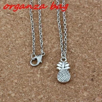 3 pcs lot pineapple fruit charms pendant necklaces jewelry diy 18 inches chains clavicle necklace a 28d