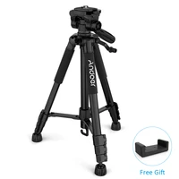 andoer ttt 663n travel camera tripod for photography video shooting dslr slr camcorder with carry bag phone clamp camera tripod