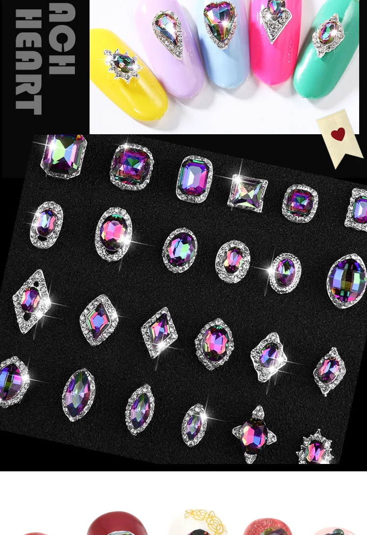 2018 Новый 5 шт Кристалл вулкан Стразы для ногтей сплав украшения дизайна блестящие