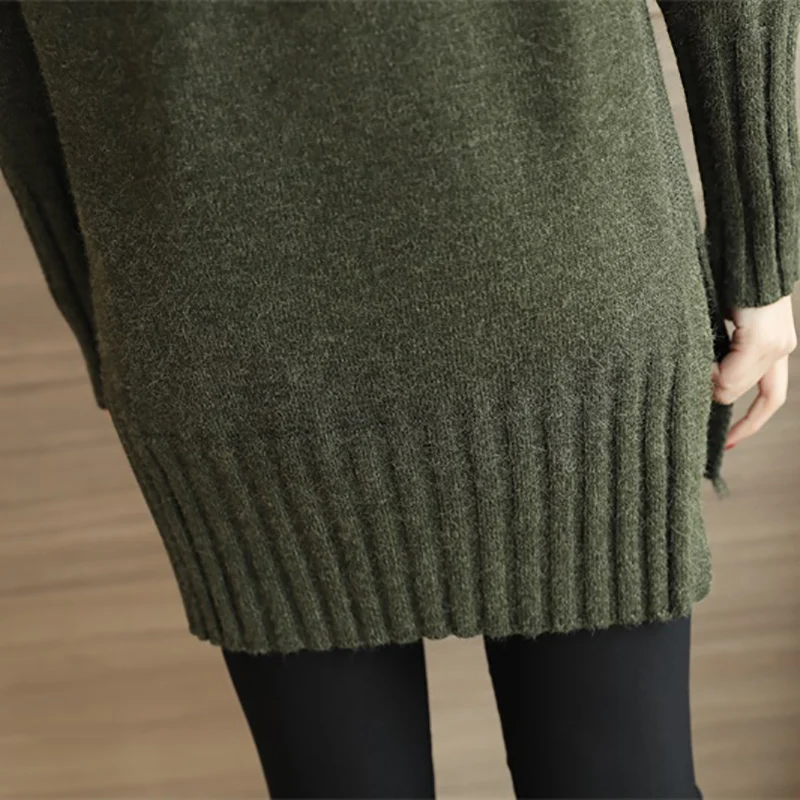 Весенний Новый женский модный свитер с круглым вырезом осенний и зимний длинный