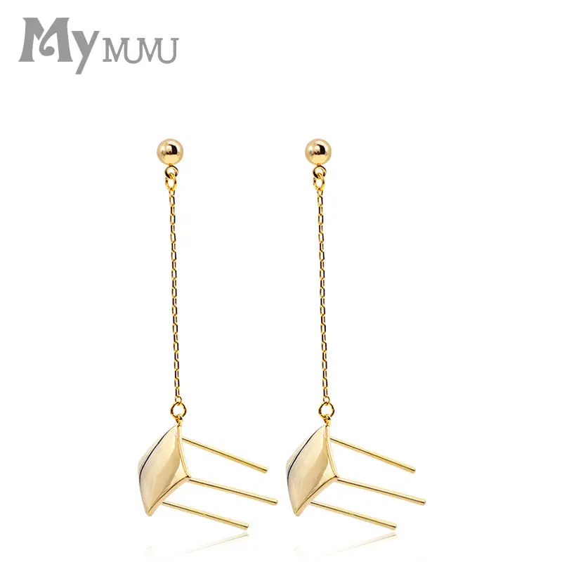 Простые Модные Позолоченные геометрические большие круглый стул серьги для