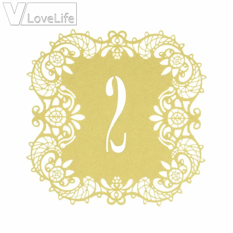 10pcs/set 10 Numbers gold Hollow Lace Table Number Cards Rustic Wedding Centerpieces Vintage Event &amp Party Supplies | Дом и сад