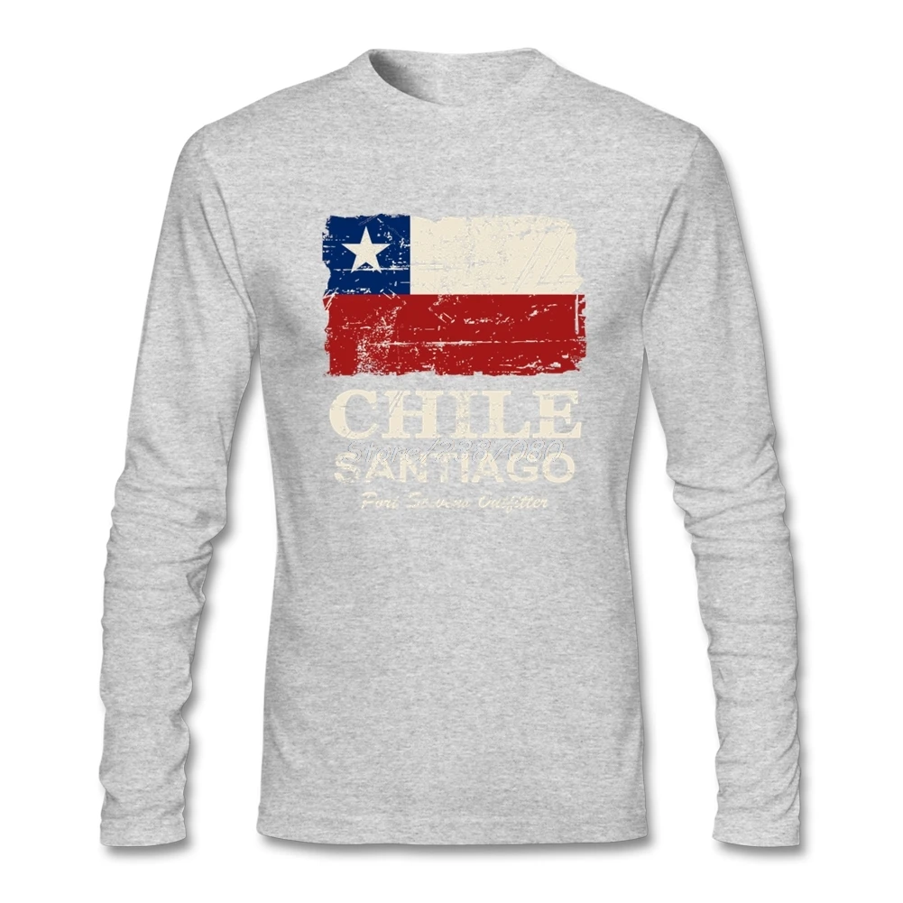 Винтажная Футболка с принтом Чили футболки длинным рукавом новинка 2019 простые