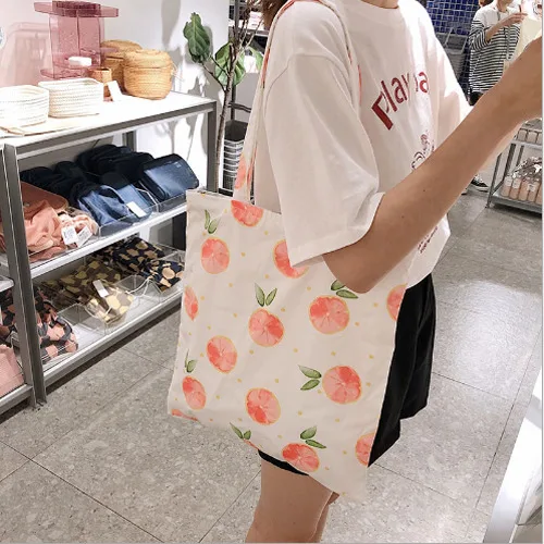 2019 Новая женская большая Холщовая Сумка повседневная сумка через плечо с принтом