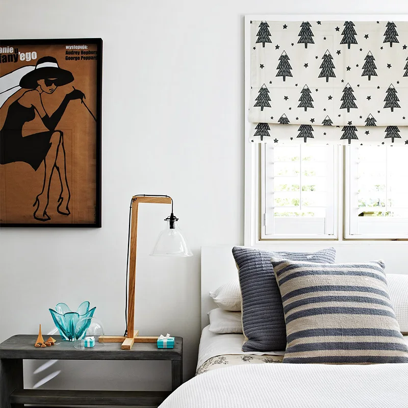 Креативные римские занавески из хлопка и льна Nordic forest простые современные