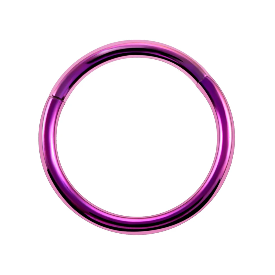 Purple 2 шт./лот G23 титана тонкий поддельный нос кольцо перегородка спиральная ноздри пирсинг Лабрет губы поддельные пирсинга хрящей поддельные серьги обруч - Окраска металла: Purple