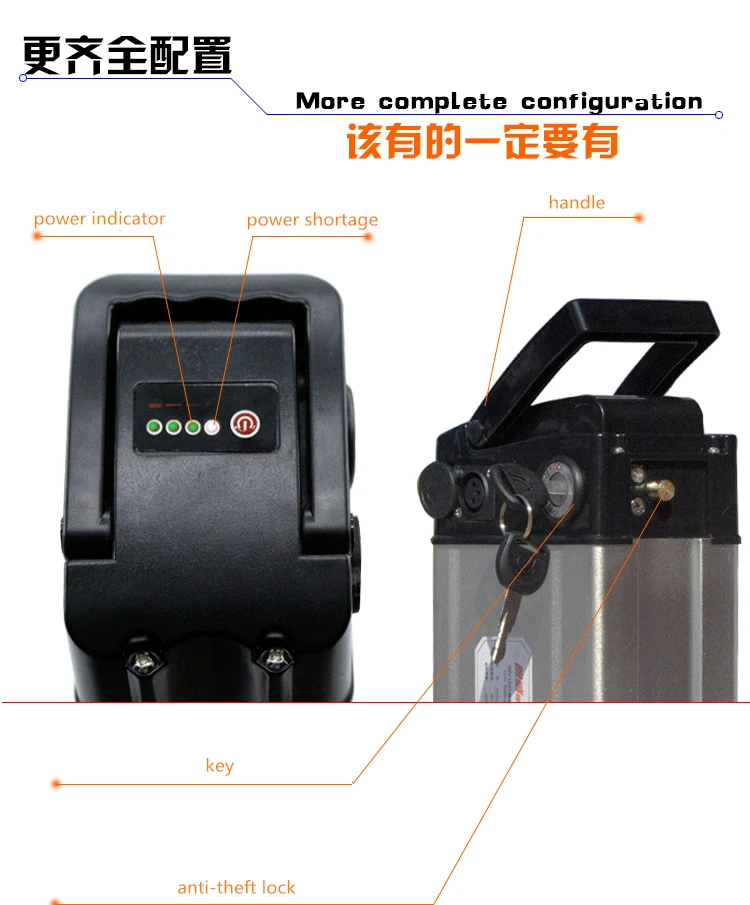 (Тип B) Высококачественная литий-ионная перезаряжаемая батарея 48 в 10 Ач 12 15 18 для