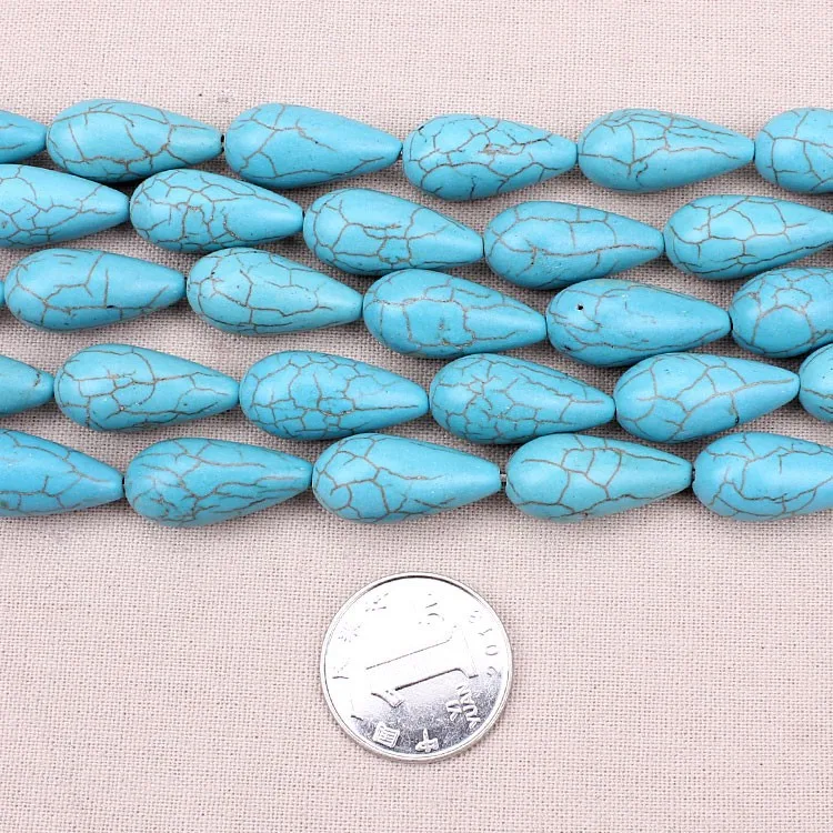 16 шт/Strand12*25 мм слеза, капля воды формы синий Натуральный Камень Хаулит Striated бусины ювелирных изделий для DIY браслет ожерелье