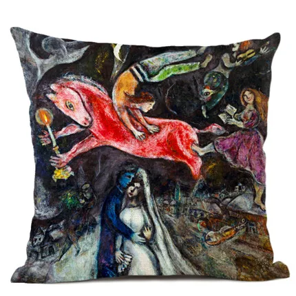 Master Chagall, льняная наволочка с рисунком маслом, декоративная наволочка для подушки для офиса и дома, Almofada Cojines Coussin