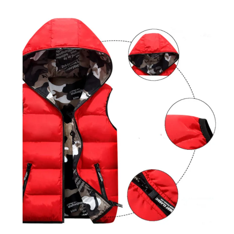 UNIVOS KUNI 2018men' теплый жилет chalecos para hombre, толстый теплый тонкий пуховик, камуфляжный жилет с капюшоном для мужчин/женщин Q533